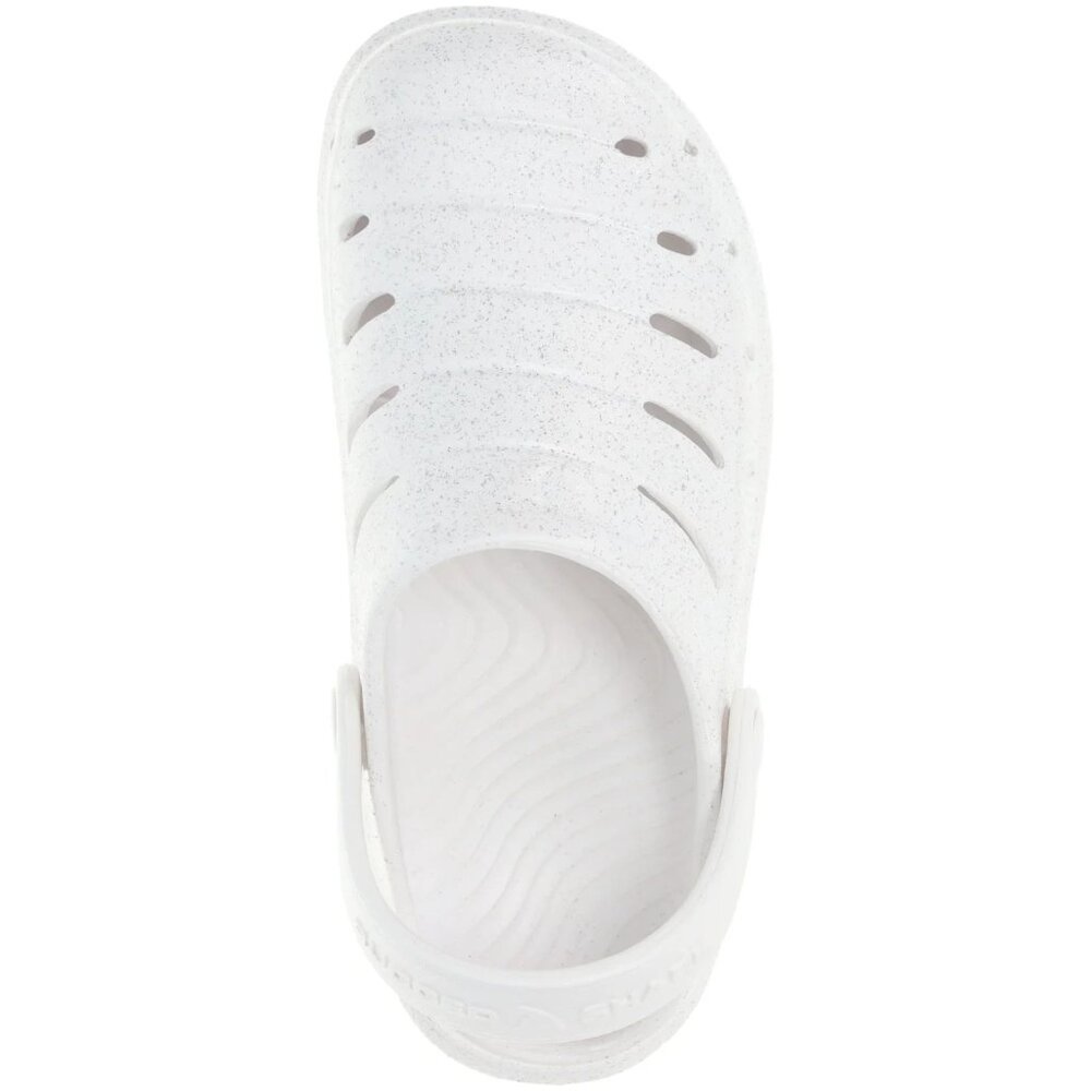 Rugged Shark EVA Clogs WOMEN'S SIZE 8 White Sparkle Sandals Waterproof NEW
